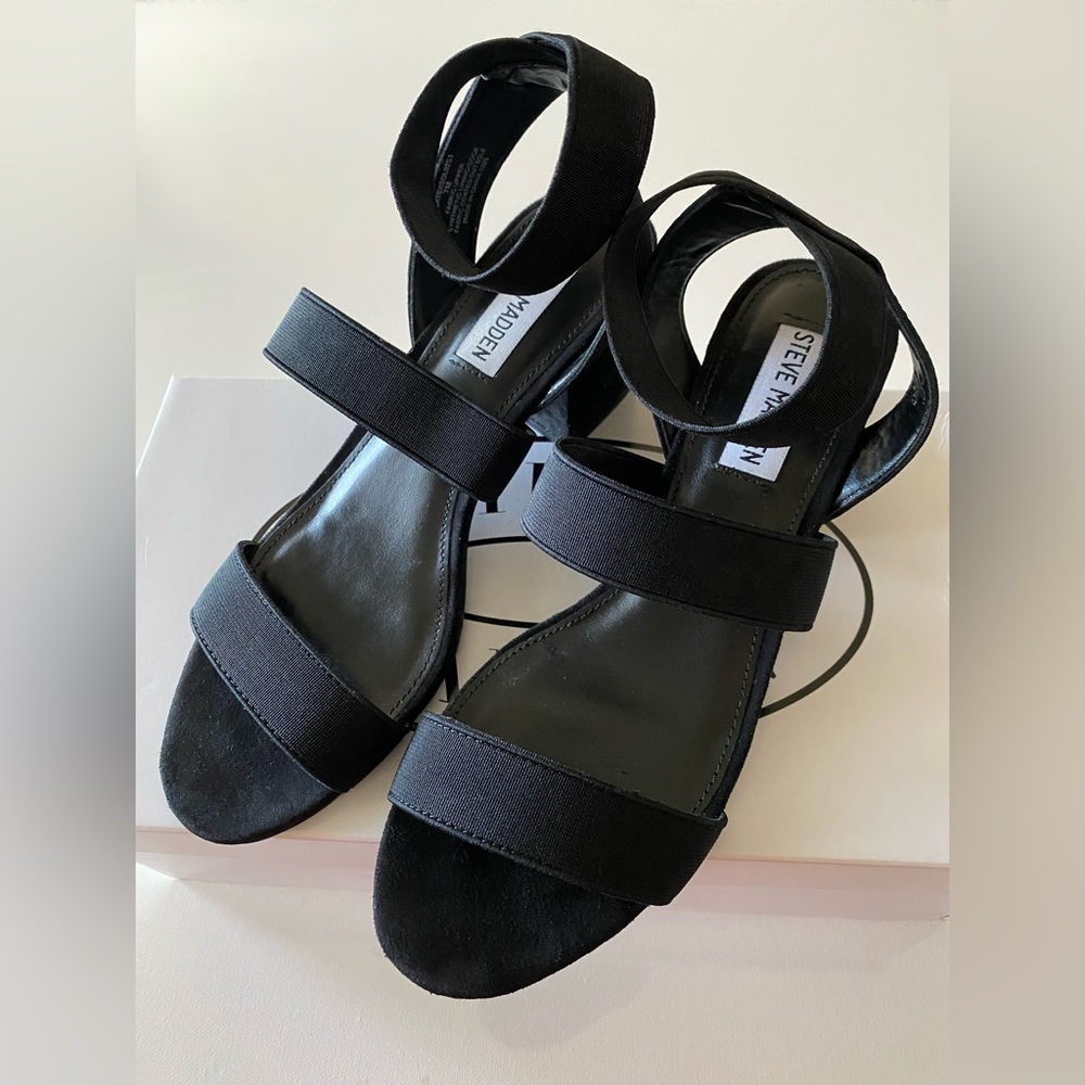 Steve Madden Block-Heel Sandals - Black